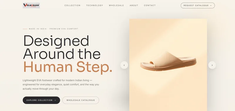 Velmorahh Footwear website preview