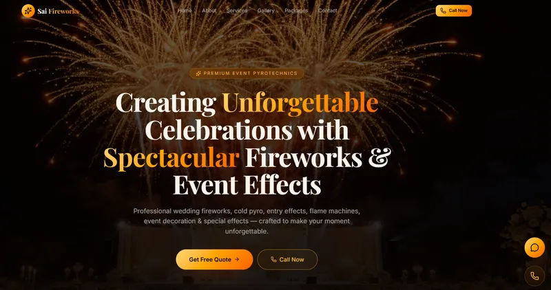 Sai Event & Fireworks website preview